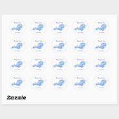 Whale Tastic Blue Verjaardag Ronde Sticker (Vel)