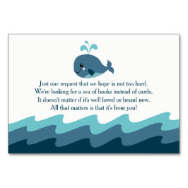 Whale Theme Baby shower Boek Aanvraag Kaart