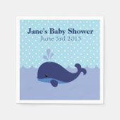 Whale Theme Boy Baby shower servetten (Voorkant)