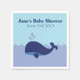 Whale Theme Boy Baby shower servetten