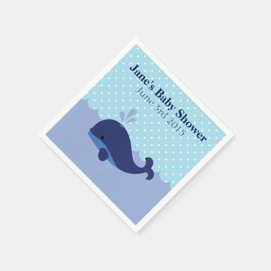 Whale Theme Boy Baby shower servetten (Hoek)