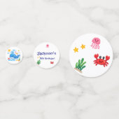 Whale Theme Summer Kids Birthday Party Confetti (Voorkanten)