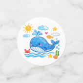 Whale Theme Summer Kids Birthday Party Confetti (Kleine voorkant)