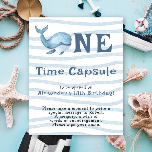 Whale Time Capsule 1e verjaardag Poster