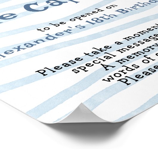 Whale Time Capsule 1e verjaardag Poster (Hoek)