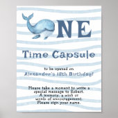 Whale Time Capsule 1e verjaardag Poster (Voorkant)