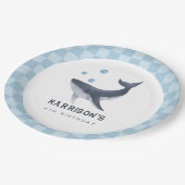 Whale Under The Sea Ocean Thank You Favor Papieren Bordje (Gekanteld)