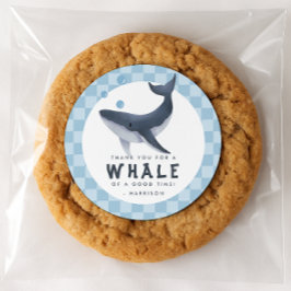 Whale Under The Sea Ocean Thank You Favor Ronde Sticker