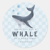 Whale Under The Sea Ocean Thank You Favor Ronde Sticker (Voorkant)