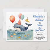 Whale Under the Zee Boy's Birthday Kaart (Voorkant)