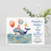 Whale Under the Zee Boy's Birthday Kaart (Staand voorkant)