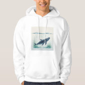 Whale Underwater White Hoodie (Voorkant)