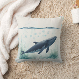 Whale Underwater White Hoodie Kussen