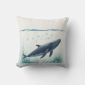 Whale Underwater White Hoodie Kussen (Voorkant)
