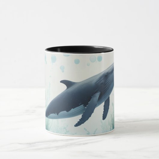 Whale Underwater White Hoodie Mok (Midden)