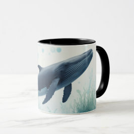 Whale Underwater White Hoodie Mok