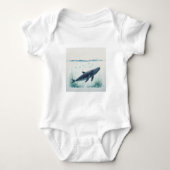Whale Underwater White Hoodie Romper (Voorkant)