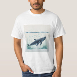 Whale Underwater White Hoodie T-shirt