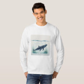 Whale Underwater White Hoodie T-shirt (Voorkant volledig)