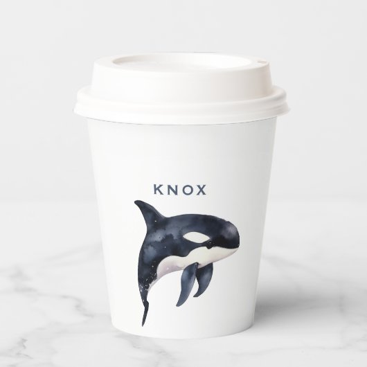 Whale verjaardagsfeestje papieren bekers (Voorkant)
