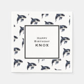 Whale verjaardagsfeestje servet (Voorkant)