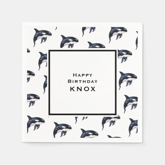 Whale verjaardagsfeestje servet (Voorkant)