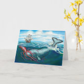 Whale versus Squid Kaart (Gele Bloem)