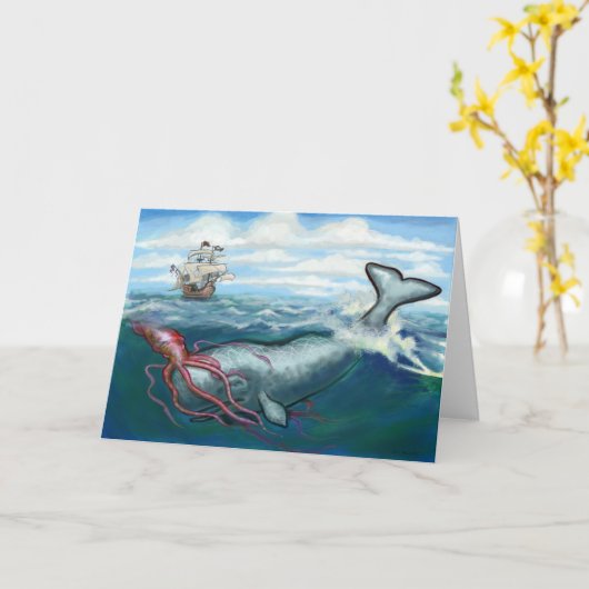 Whale versus Squid Kaart (Gele Bloem)