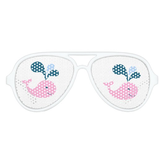 WHALE. VIS. LEUKE ROZE WALVIS ILLUSTRATIE AVIATOR ZONNEBRIL (Voorkant)