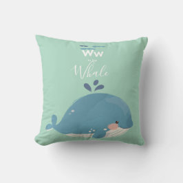 Whale - Voeg Jouw naam Cute Alphabet Monogram toe Kussen