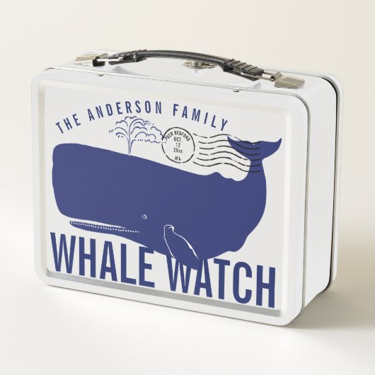 Whale Watch Blue Whale Familienaam Postmark (Achterkant)