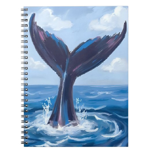 Whale Watching | Blue Ocean Watercolor Notitieboek (Voorkant)