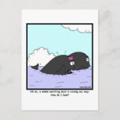 Whale Watching: Cartoon walvis Briefkaart (Voorkant)