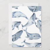 Whale Waterverf Baby shower uitnodigen Kaart (Achterkant)