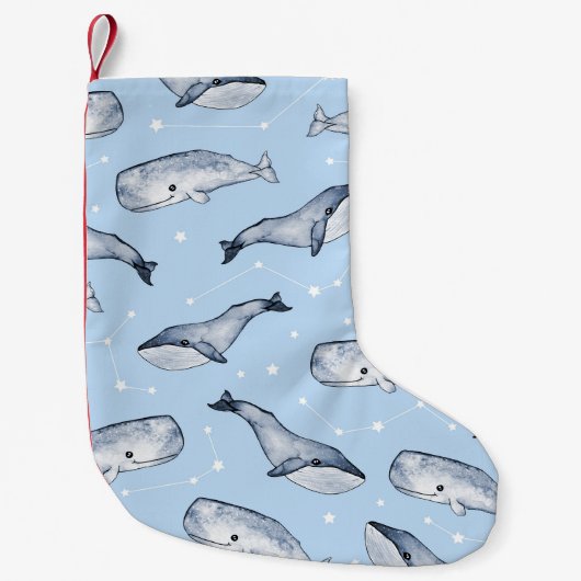 Whale Wonders: Waterverf Starry Sky Kleine Kerstsok (Voorkant)