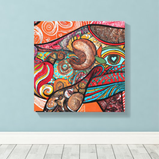 Whale Wow Canvas Afdruk (Insitu (Houten vloer))