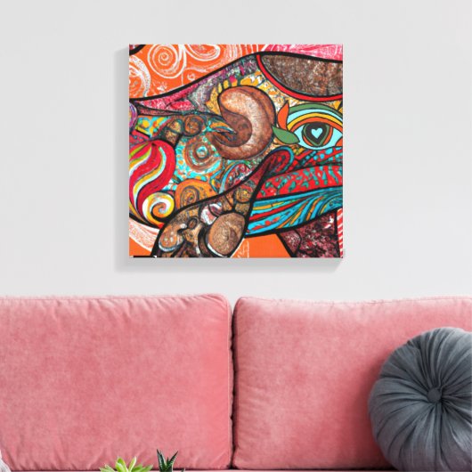 Whale Wow Canvas Afdruk (Insitu (Woonkamer))