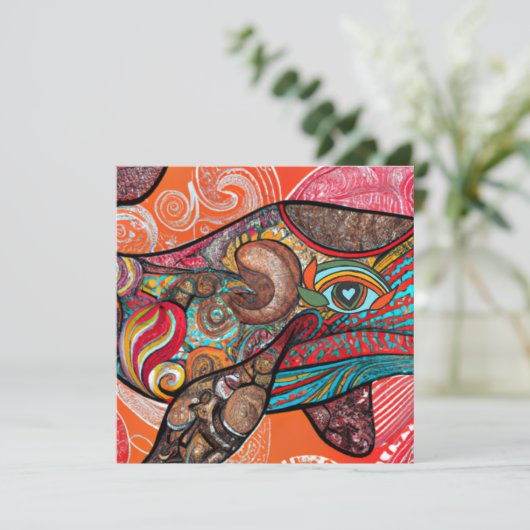 Whale Wow Feestdagenkaart (Staand voorkant)