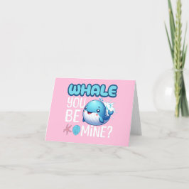 Whale You Be Mine Whale Pun Love Feestdagen Kaart