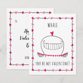 Whale You be My Valentine Funny Valentine's Day Notitiekaartje