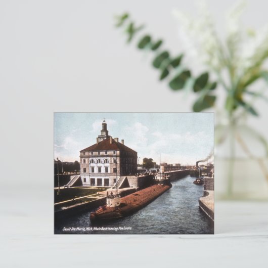 Whaleback in de Sault - Vintage Briefkaart (Staand voorkant)