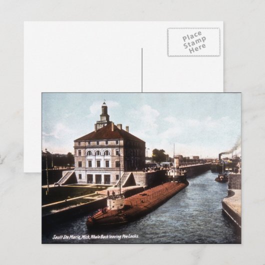 Whaleback in de Sault - Vintage Briefkaart (Voorkant / Achterkant)