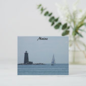 Whaleback Light en Sailboat Briefkaart (Staand voorkant)