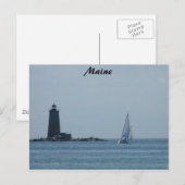 Whaleback Light en Sailboat Briefkaart (Voorkant / Achterkant)