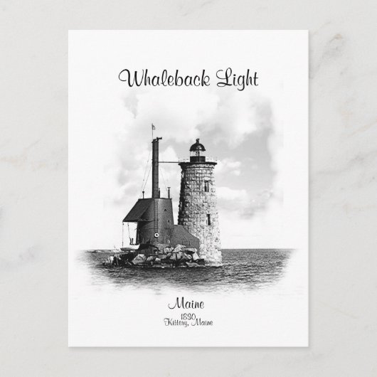 Whaleback Light - Maine Briefkaart (Voorkant)