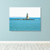 Whaleback Lighthouse Canvas Afdruk (Insitu (Houten vloer))