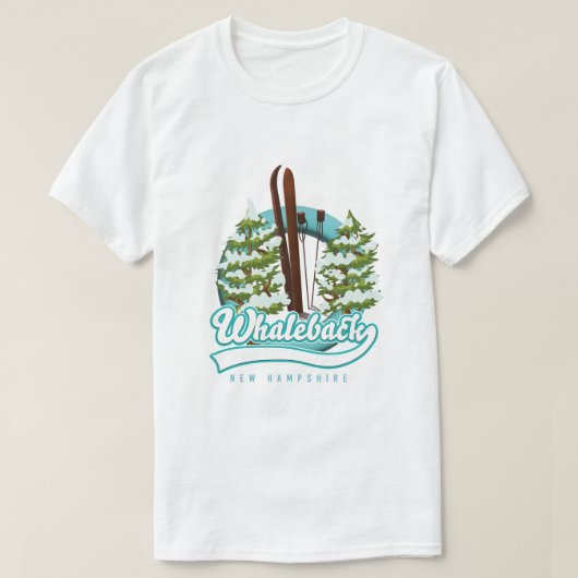 Whaleback New Hampshire retro ski logo T-shirt (Design voorkant)