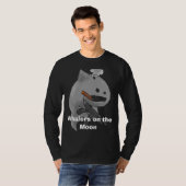 Whalers op het lange zwarte T-shirt van de Moon (Voorkant volledig)