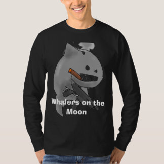 Whalers op het lange zwarte T-shirt van de Moon