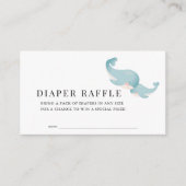 Whales Blue Baby shower Luier Raffle Ticket Informatiekaartje (Voorkant)